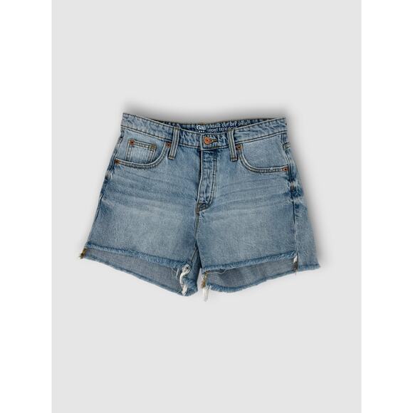 GAP Vintage Cut Off Denim Shorts Light Wash Frayed Hem Size 2/26 - Picture 6 of 6